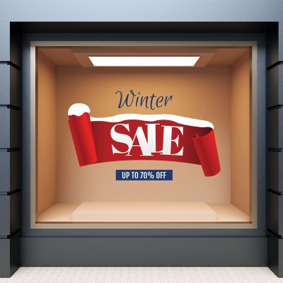 Winter Sale up to 70%, Εκπτωτικά, Αυτοκόλλητα βιτρίνας, 50 x 29 εκ. (56000)
